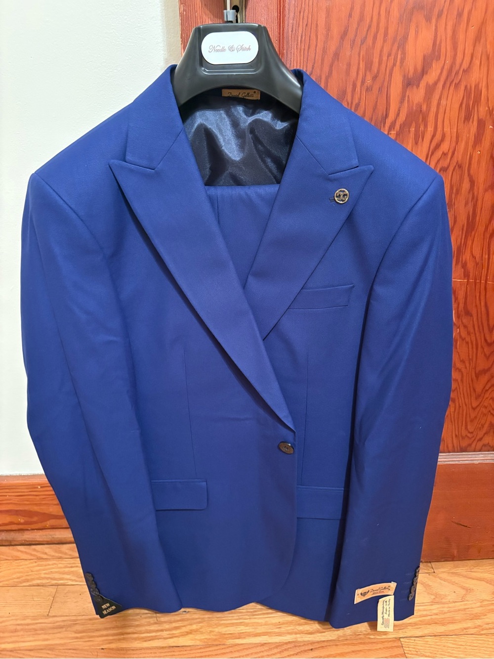 Men's Royal Blue Single-Breasted Suit Jacket